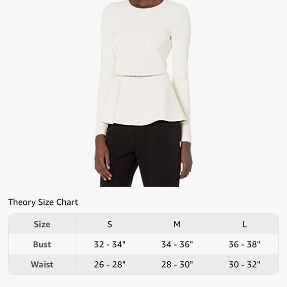 Theory ivory Compact Crepe knit sweater size medium nwt - Picture 6 of 8